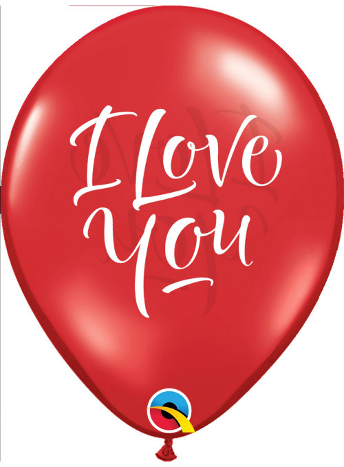 Balão de Látex I Love You Dia dos Namorados 11 Polegadas 28cm Qualatex 6 Unidades