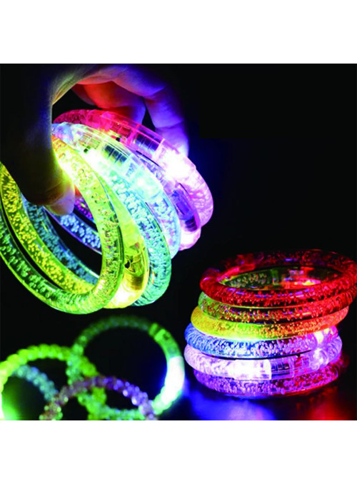 Pulseira de Led Rave Pisca Colorida Cores Sortidas Bazar 1 Unidade