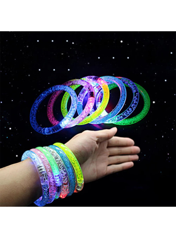 Pulseira de Led Rave Pisca Colorida Cores Sortidas Bazar 1 Unidade