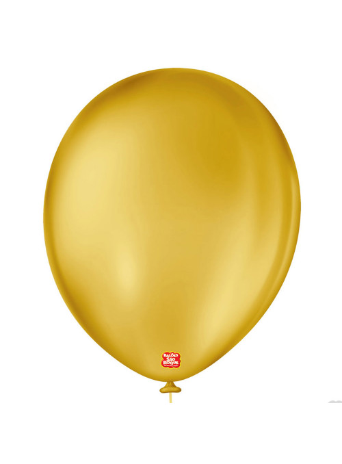 Balão de Látex Amarelo Ocre 11 Polegadas 28cm São Roque 50 Unidades