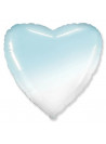 Balão Metalizado Coração Gradiente Azul Bebê 20 Polegadas 50cm