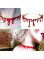 Colar Halloween Gotas de Sangue Fantasia Halloween Produto Importado