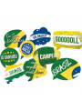 Plaquinhas Divertidas Vai Brasil Copa do Mundo Festcolor 9 Unidades