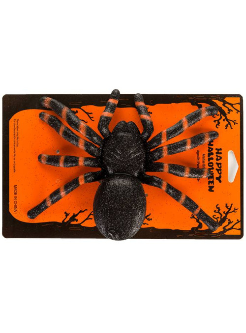 Enfeite Decorativo Aranha Glitter Festa Halloween 20cm Silver Festas