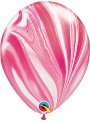 Balões de Látex Marmorizado Vermelho e Branco – 5 unidades
