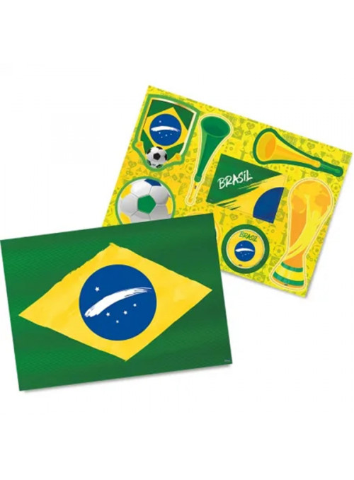 Kit Decorativo Brasil Copa do Mundo Festcolor 8 Unidades