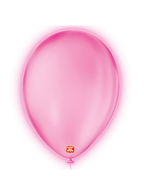 Balão de Látex Rosa Neon 9 Polegadas 23cm São Roque 25 Unidades