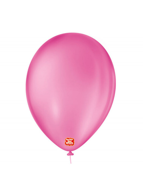 Balão de Látex Rosa Shock 9 Polegadas 23cm São Roque 50 Unidades