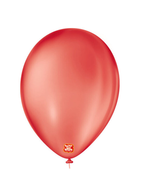 Balão de Látex Vermelho Quente 9 Polegadas 23cm São Roque 50 Unidades
