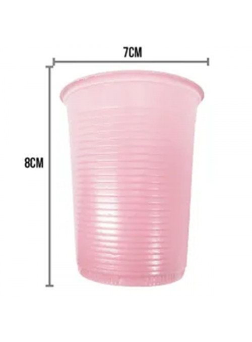 Copo de Plástico Descartável de Festa Rosa Claro 200ml Junco 50 Unidades