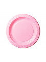 Prato de Plástico Descartável de Festa Rosa Claro 15cm Junco 10 Unidades