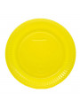 Prato de Plástico Descartável de Festa Amarelo 15cm Junco 10 Unidades