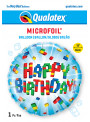 Balão Metalizado Feliz Aniversário Blocos Explosivos 18 Polegadas 46cm Qualatex