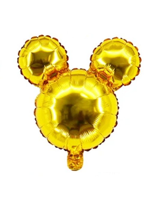 Balão Metalizado Cabeça Mickey Minnie Dourado 40cm Importado