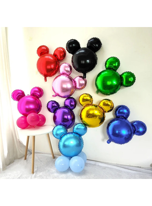 Balão Metalizado Cabeça Mickey Minnie Dourado 40cm Importado