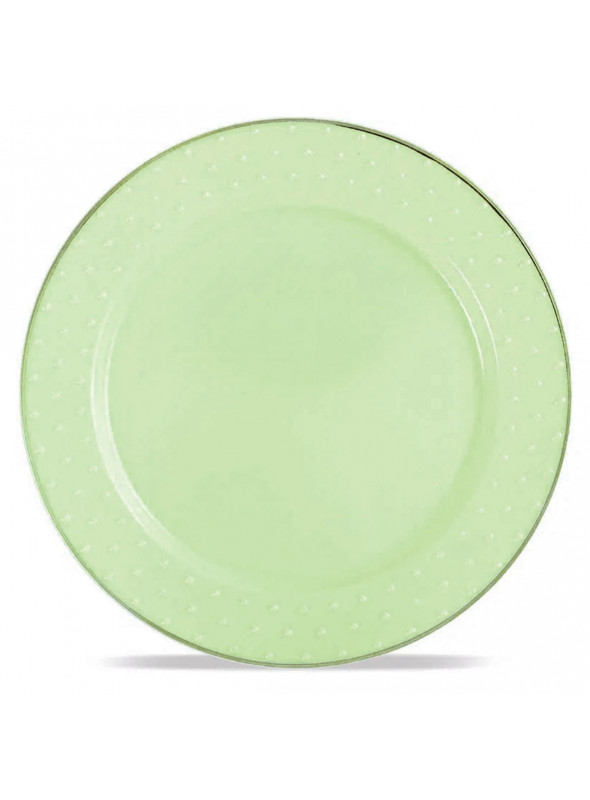 Prato de Plástico Luxo Descartável Verde Pastel 18cm Cromus 6 Unidades