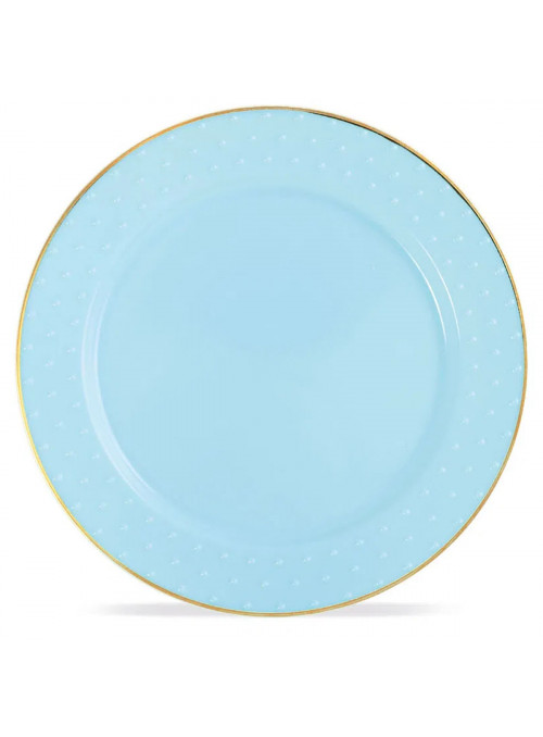 Prato de Plástico Luxo Descartável Azul Pastel 18cm Cromus 6 Unidades