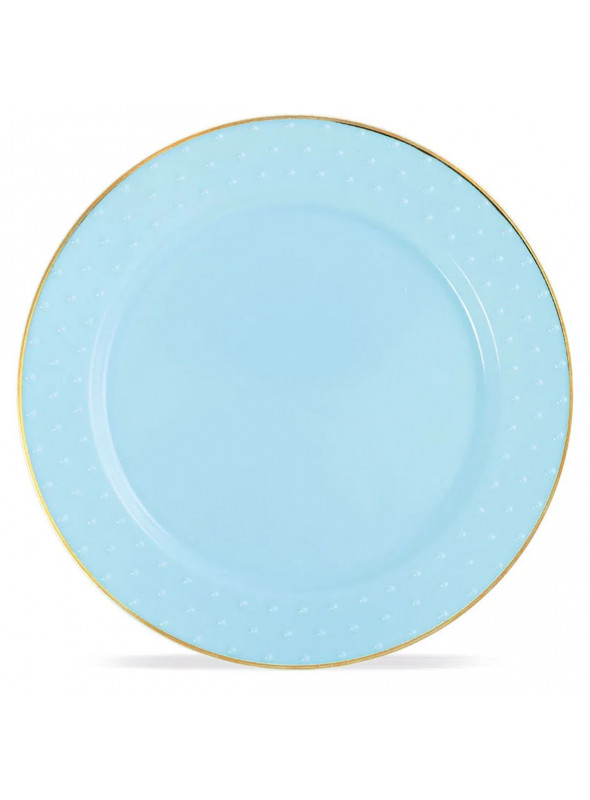 Prato de Plástico Luxo Descartável Azul Pastel 18cm Cromus 6 Unidades