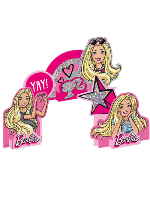 Decoração de Mesa Especial Aniversário Barbie Festcolor 3 Unidades