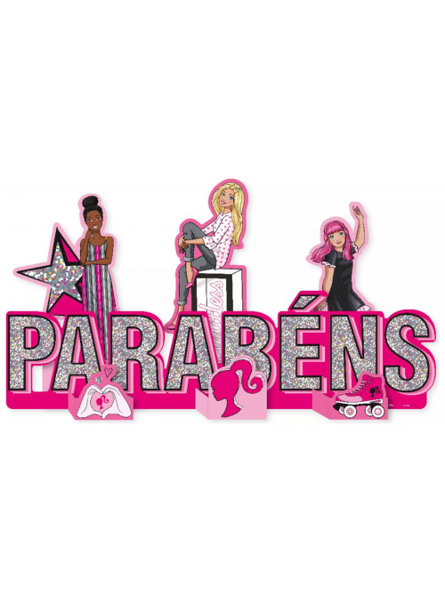 Enfeite de Mesa Festa Barbie Decoração Festcolor 1 Unidade