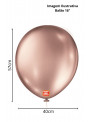 Balão de Látex Rose Gold Metallic 16 Polegadas 40cm São Roque 10 Unidades