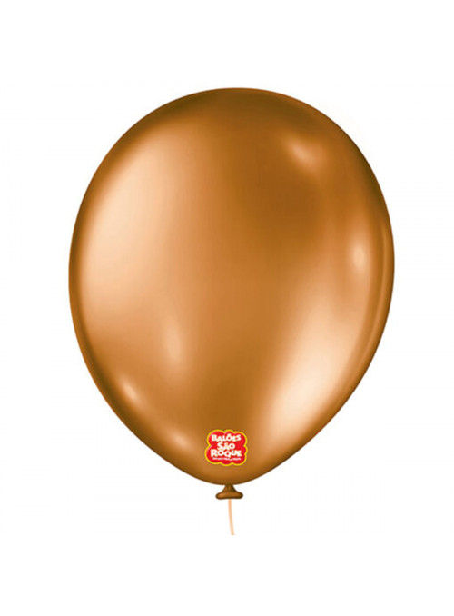 Balão de Látex Cobre Metallic 11 Polegadas 28cm São Roque 25 Unidades