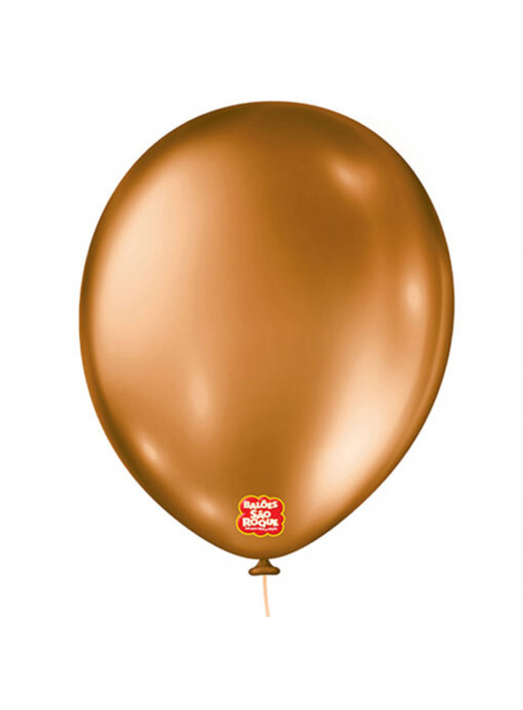 Balão de Látex Cobre Metallic 11 Polegadas 28cm São Roque 25 Unidades