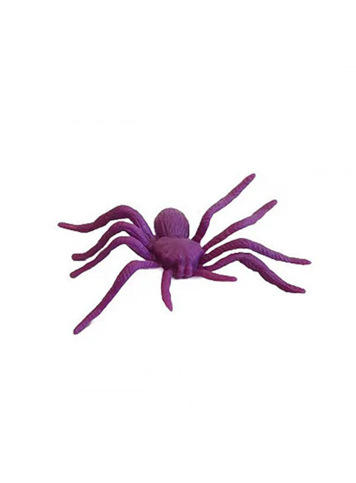 Enfeite Decorativo Mini Aranha Halloween Roxa Silver Festas 12 Unidades