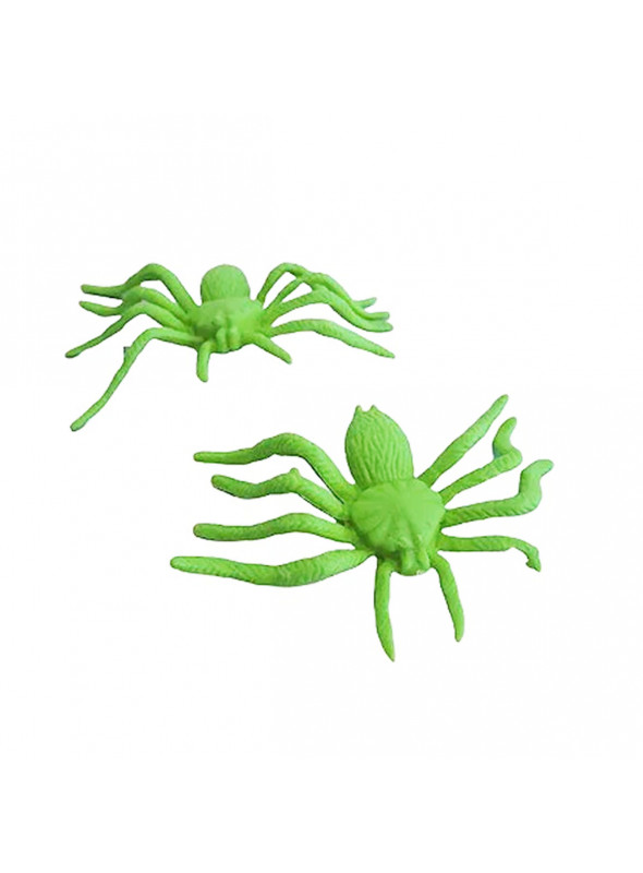 Enfeite Decorativo Mini Aranha Halloween Verde Silver Festas 12 Unidades
