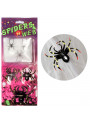 Teia de Aranha Branca com 6 Aranhas Decoração Halloween Silver Festas