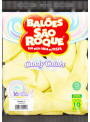 Balão de Látex Amarelo Candy Pastel 16 Polegadas 40cm São Roque 10 Unidades