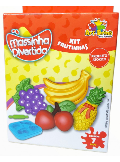 Lembrancinha Massinha Divertida Kit Frutinhas 7 Peças Art Brink