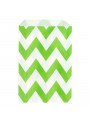 Saquinhos de Papel Verde Limão Zig Zag Chevron 12 Unidades