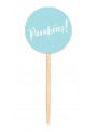 Topo para Cupcake Pick Toppers Parabéns Azul Claro 10 Unidades