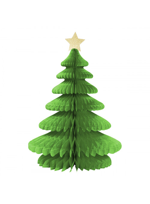 Árvore de Natal Papel de Seda Verde Folha Decoração Natalina Mesa Festa