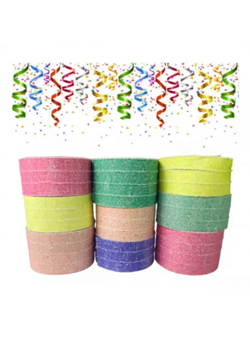 Serpentina Colorida 10 Metros Carnaval Kit Festa 10 Unidades
