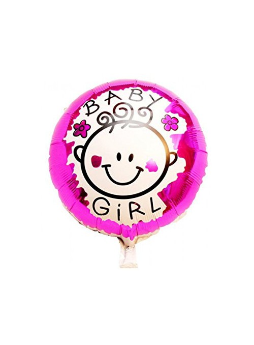 Balão Metalizado Redondo Baby Girl - 1 Unidade