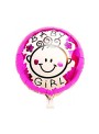 Balão Metalizado Redondo Baby Girl - 1 Unidade