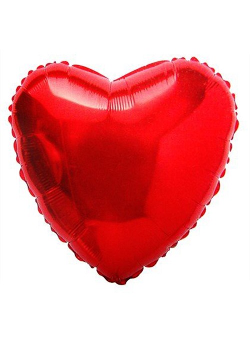 Balões Metalizados Coração Vermelho - 10 Unidades