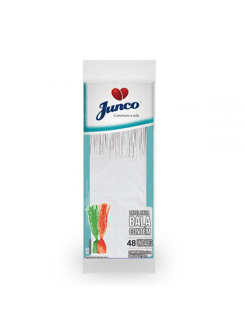 Papel de Seda para Bala de Coco Branco 23 x 7 Junco 48 Unidades