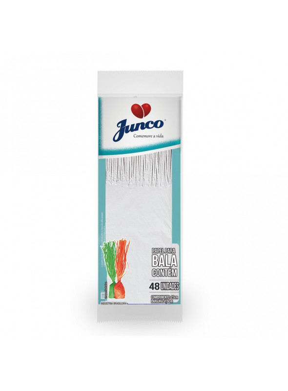 Papel de Seda para Bala de Coco Branco 23 x 7 Junco 48 Unidades