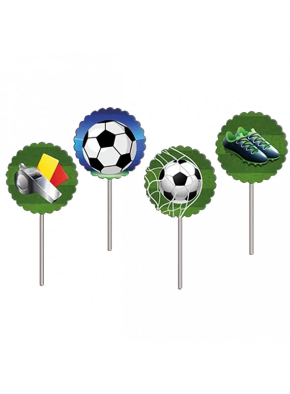 Toppers para Doces e Salgados Festa Futebol Junco 8 Unidades