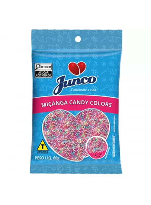 Miçanga Colorida Candy Colors Confeitos Granulados Aniversário Junco 50g
