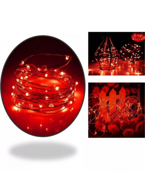 Luz de Fada Led Fio de Led Vermelho para Balão 3 Metros