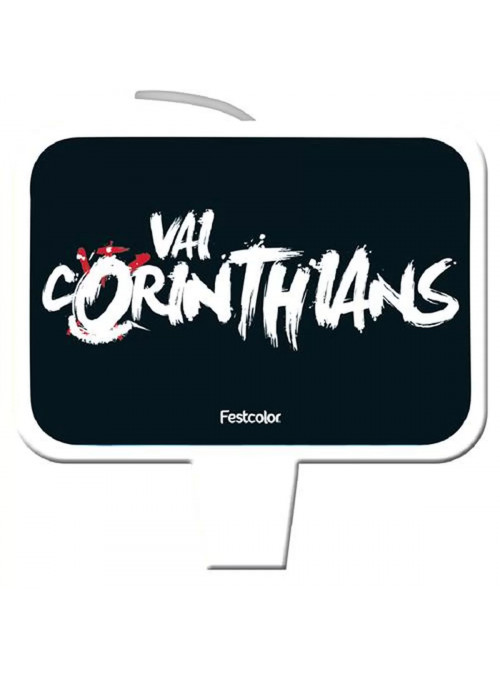 Vela de Aniversário Plana Vai Corinthians 8cm Futebol Festcolor