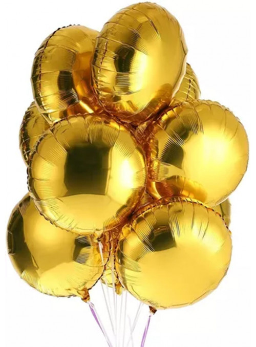 Balão Metalizado Redondo Dourado 20 Polegadas 50cm
