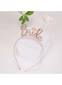 Tiara Metalizada Bride Noiva Despedida de Solteira Rose Gold