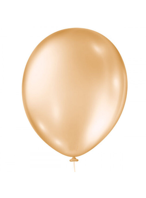 Balão de Látex Laranja Pêssego Perolado 11 Polegadas 28cm São Roque 25 Unidades