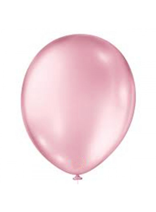 Balão de Látex Rosa Claro Perolado 11 Polegadas 28cm São Roque 25 Unidades