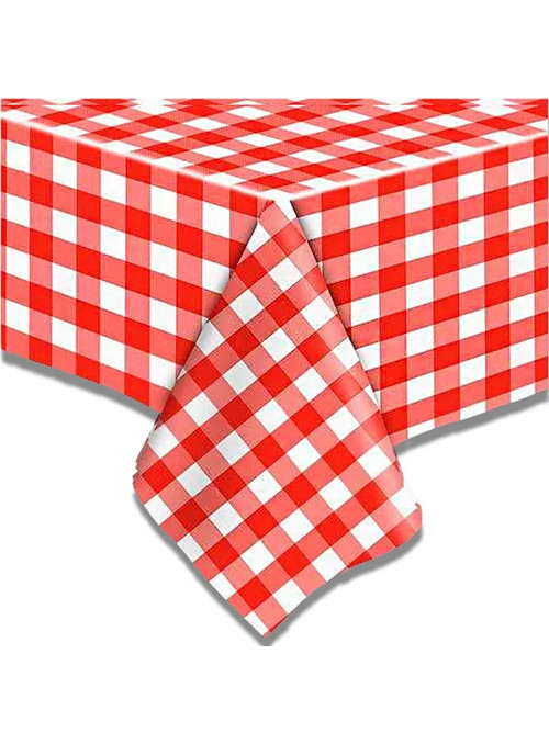 Toalha de Mesa Xadrez Vermelho Festa Junina 137 x 183cm